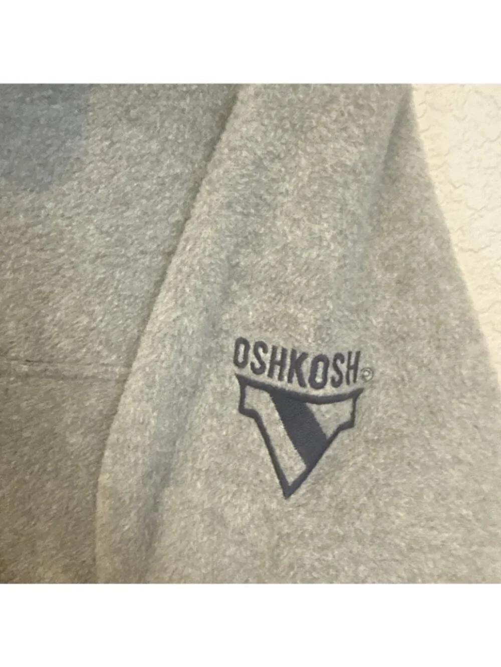OshKosh B'gosh Boys Soft Cozy Fleece 1/4 Zip Pullover, Grey & Blue, Size 8